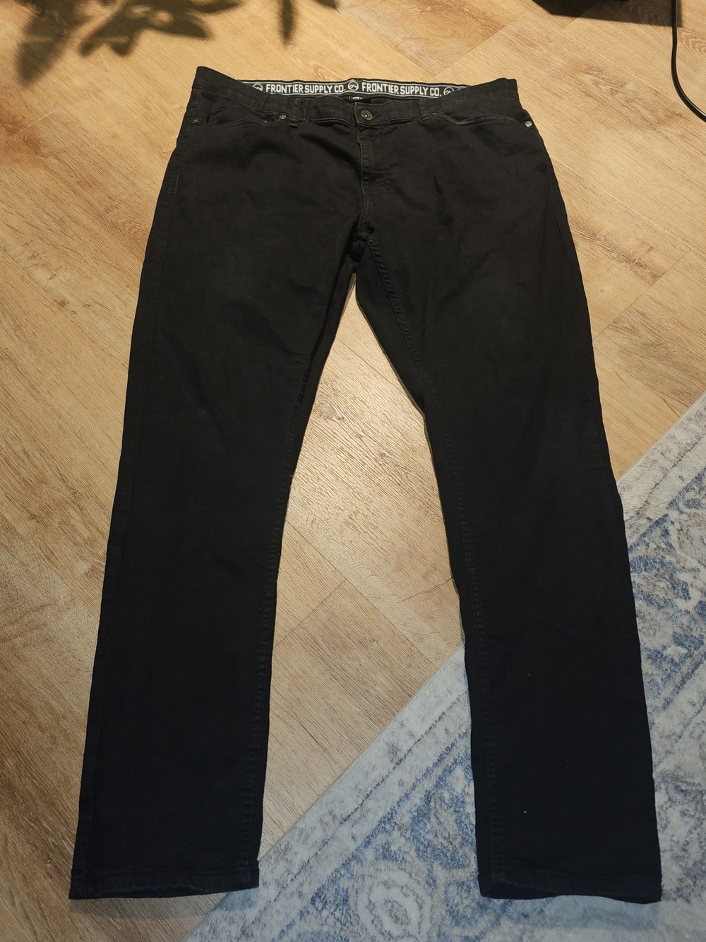 Frontier Supply Co Mens Jeans Size 38x32 Slim Fit Black Stretch Casual